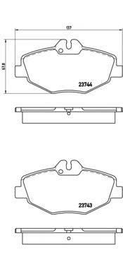 Комплект тормозных колодок BREMBO P 50 049