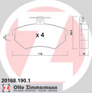 Комплект тормозных колодок ZIMMERMANN 20168.190.1