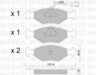Комплект тормозных колодок METELLI 22-0057-4