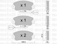 Комплект тормозных колодок METELLI 22-0104-1