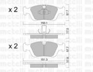 Комплект тормозных колодок METELLI 22-0312-0