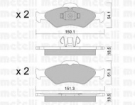 Комплект тормозных колодок METELLI 22-0315-0