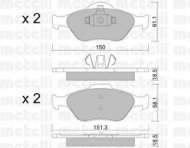 Комплект тормозных колодок METELLI 22-0316-0