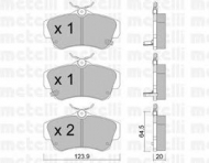 Комплект тормозных колодок METELLI 22-0521-0