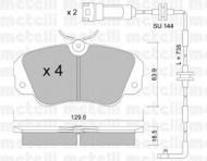 Комплект тормозных колодок METELLI 22-0538-0K