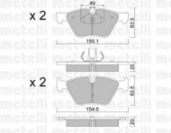 Комплект тормозных колодок METELLI 22-0557-0