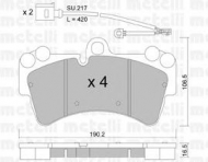 Комплект тормозных колодок METELLI 22-0654-0K