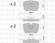 Комплект тормозных колодок METELLI 22-0813-0