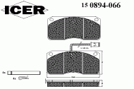 Комплект тормозных колодок ICER 150894-066