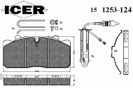Комплект тормозных колодок ICER 151253-124