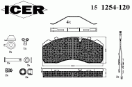 Комплект тормозных колодок ICER 151254-120