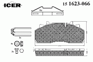 Комплект тормозных колодок ICER 151623-066