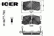 Комплект тормозных колодок ICER 180677-701