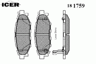 Комплект тормозных колодок ICER 181759