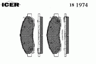 Комплект тормозных колодок ICER 181974