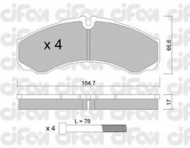 Комплект тормозных колодок CIFAM 822-212-3