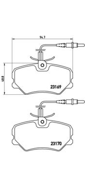 Комплект тормозных колодок BREMBO P 61 050