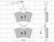 Комплект тормозных колодок METELLI 22-0100-3