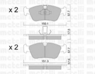 Комплект тормозных колодок METELLI 22-0260-0