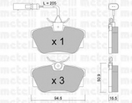 Комплект тормозных колодок METELLI 22-0346-1