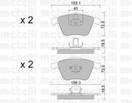Комплект тормозных колодок METELLI 22-0549-3