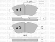 Комплект тормозных колодок METELLI 22-0577-0