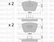 Комплект тормозных колодок METELLI 22-0599-0