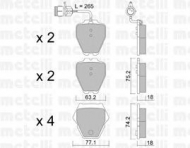 Комплект тормозных колодок METELLI 22-0774-0