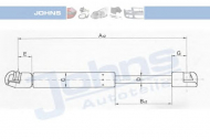 Газовая пружина JOHNS 95 39 03-91