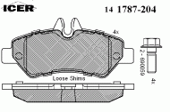 Комплект тормозных колодок ICER 141787-204