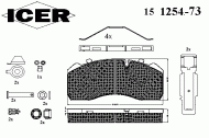 Комплект тормозных колодок ICER 151254-073