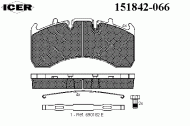 Комплект тормозных колодок ICER 151842-066