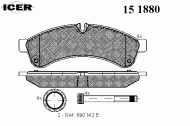Комплект тормозных колодок ICER 151880
