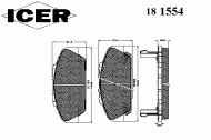Комплект тормозных колодок ICER 181554