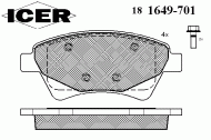 Комплект тормозных колодок ICER 181649-701