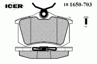 Комплект тормозных колодок ICER 181650-703