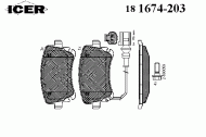 Комплект тормозных колодок ICER 181674-203