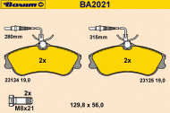 Комплект тормозных колодок BARUM BA2021