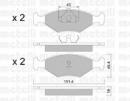 Комплект тормозных колодок METELLI 22-0057-3