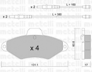 Комплект тормозных колодок METELLI 22-0144-0