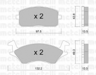 Комплект тормозных колодок METELLI 22-0234-0