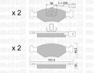 Комплект тормозных колодок METELLI 22-0273-0