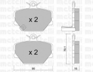 Комплект тормозных колодок METELLI 22-0341-0