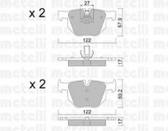Комплект тормозных колодок METELLI 22-0644-0
