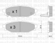 Комплект тормозных колодок METELLI 22-0764-0
