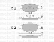 Комплект тормозных колодок METELLI 22-0800-0