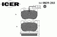 Комплект тормозных колодок ICER 140839-203
