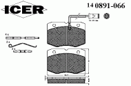 Комплект тормозных колодок ICER 140891-066