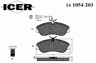 Комплект тормозных колодок ICER 141054-203