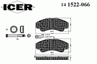 Комплект тормозных колодок ICER 141522-066